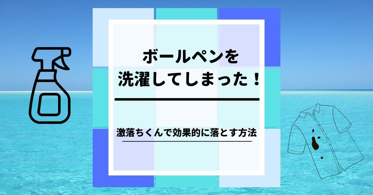 ボールペンを洗濯してしまった！激落ちくんで効果的に落とす方法