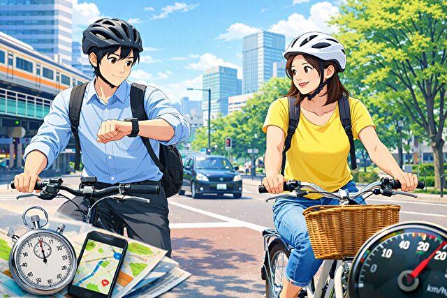 自転車で3km移動する場合の平均所要時間は？